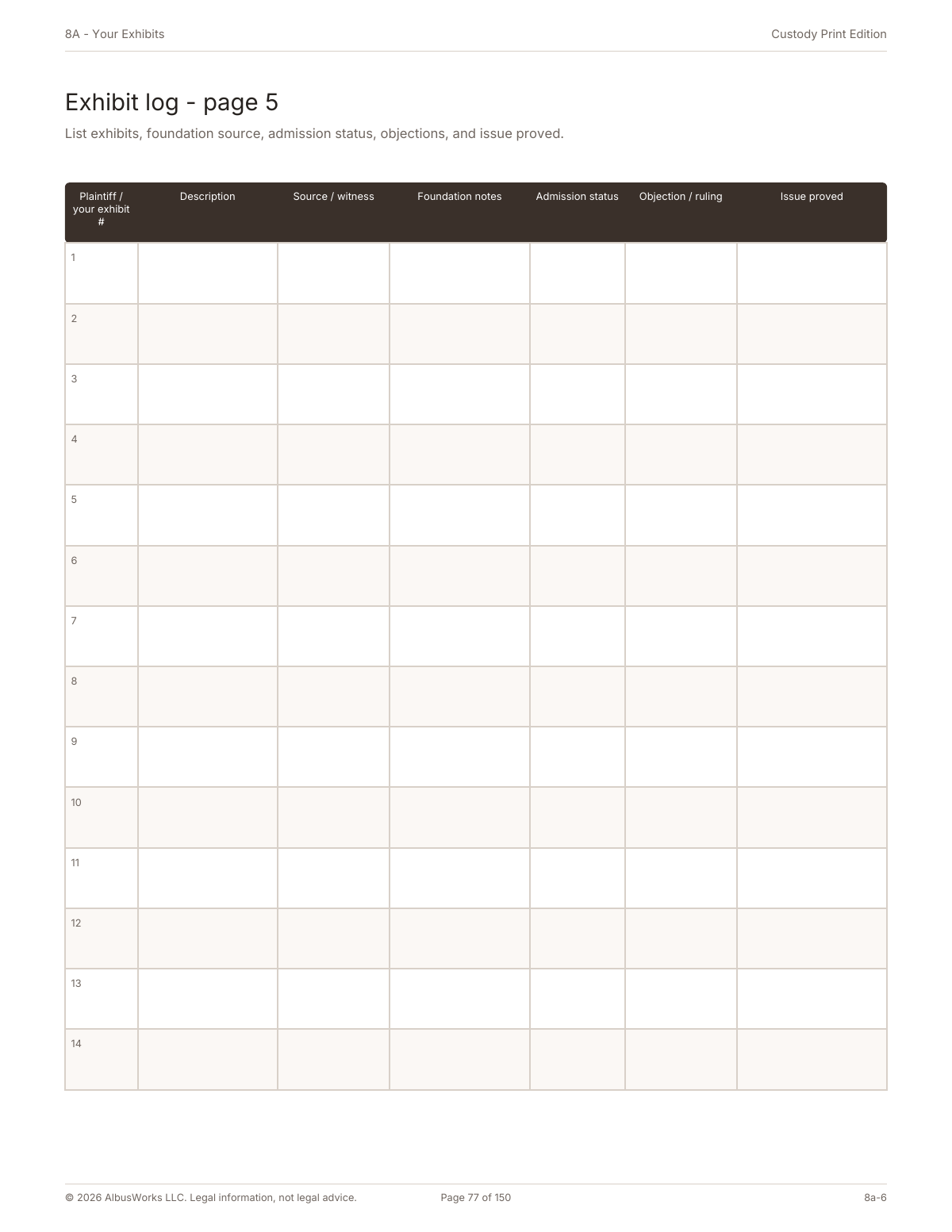 Exhibit log