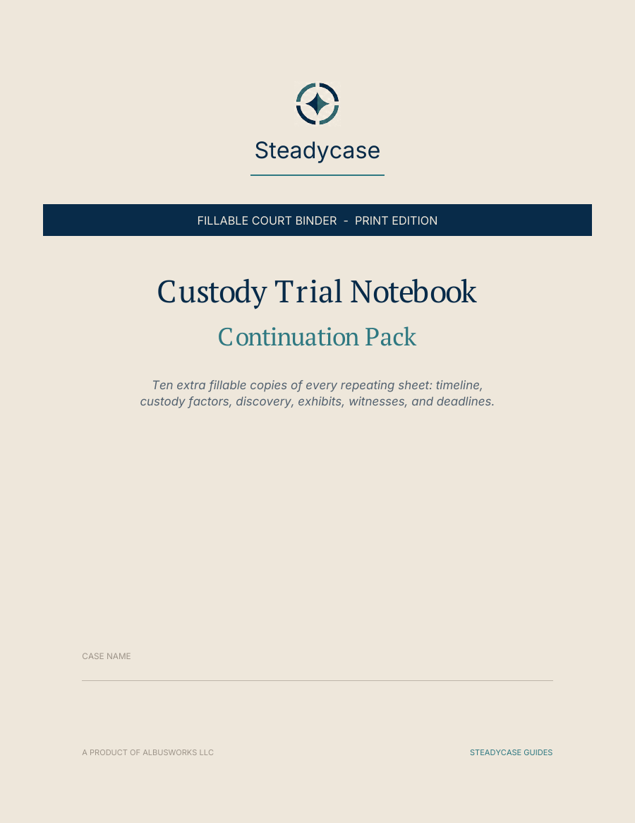Custody Print Edition Continuation Pack