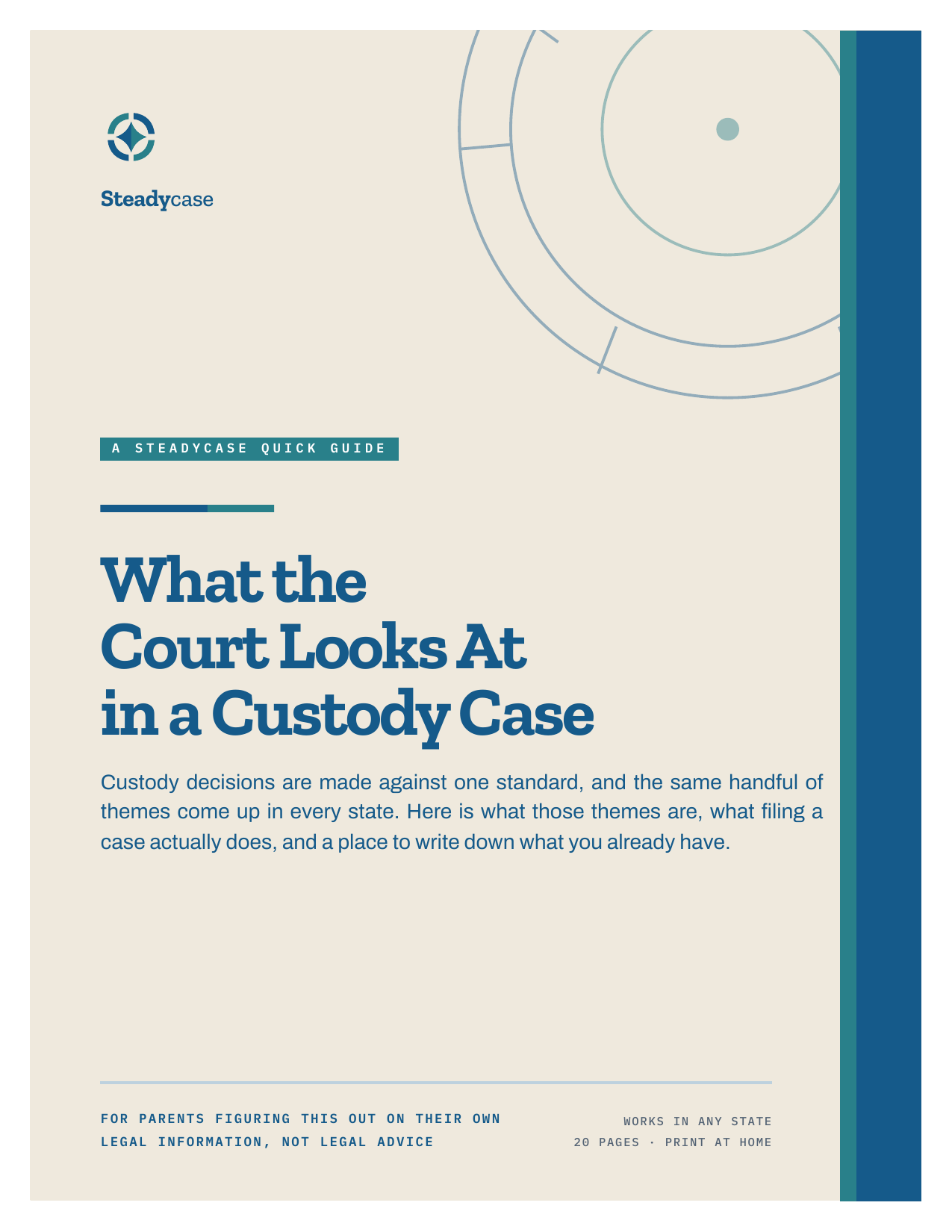 Cover of What the Court Looks At in a Custody Case, a Steadycase Quick Guide